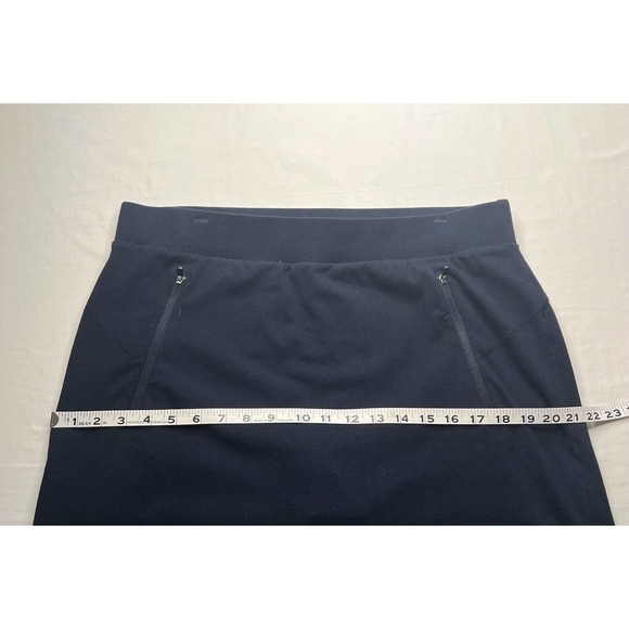 Talbots Large Navy Blue Skort Zip Pockets Cotton Blend Stretch Preowned​ - Picture 5 of 10